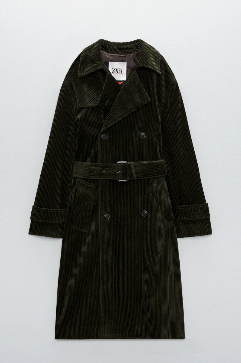 CORDUROY TRENCH COAT