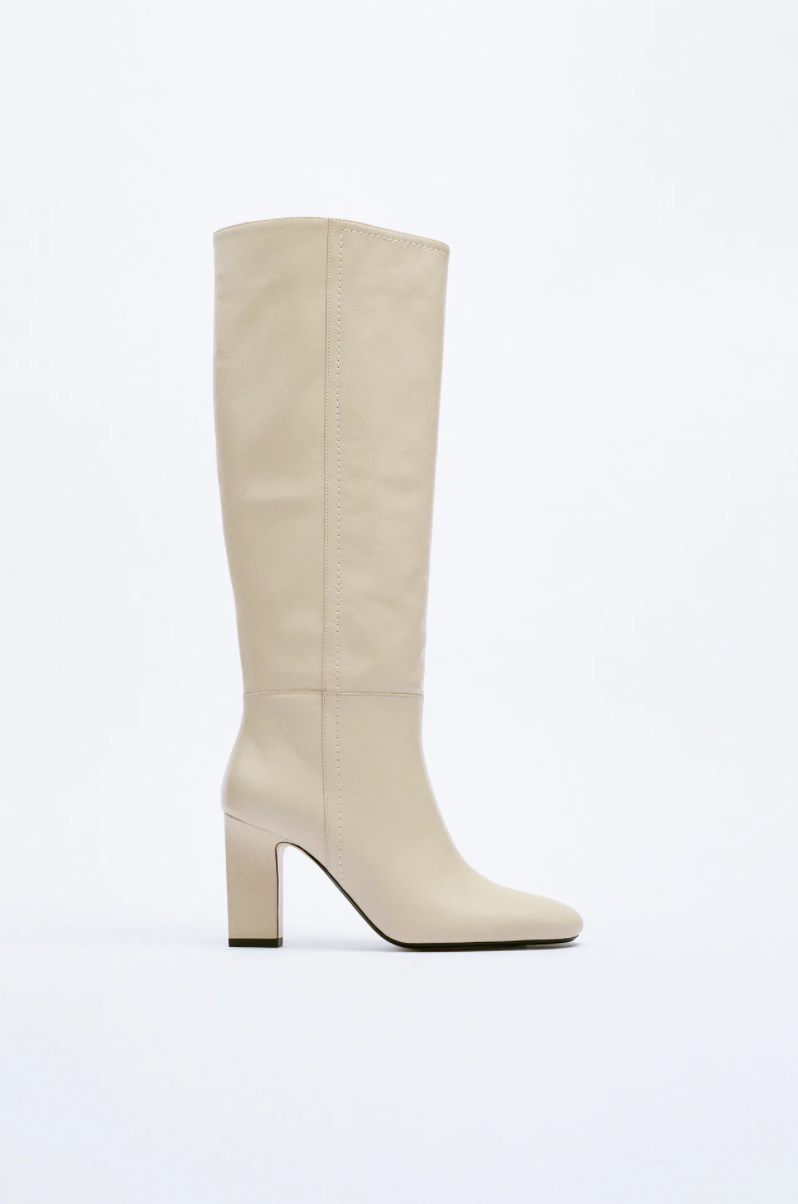 HIGH HEELED LEATHER BOOTS