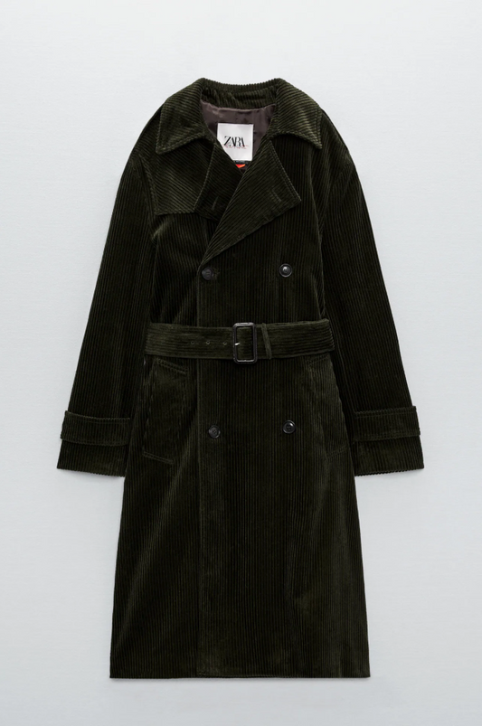 CORDUROY TRENCH COAT