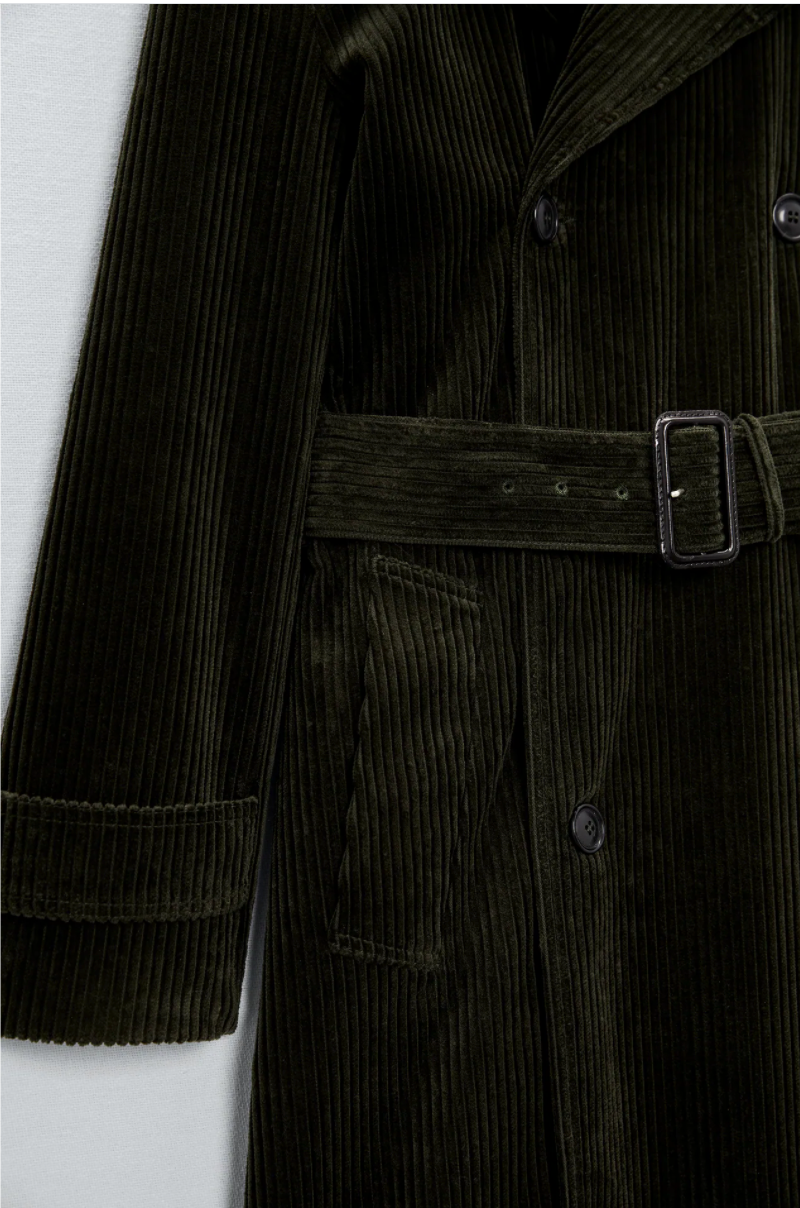 CORDUROY TRENCH COAT
