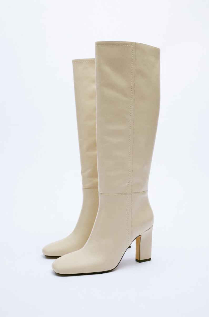 HIGH HEELED LEATHER BOOTS