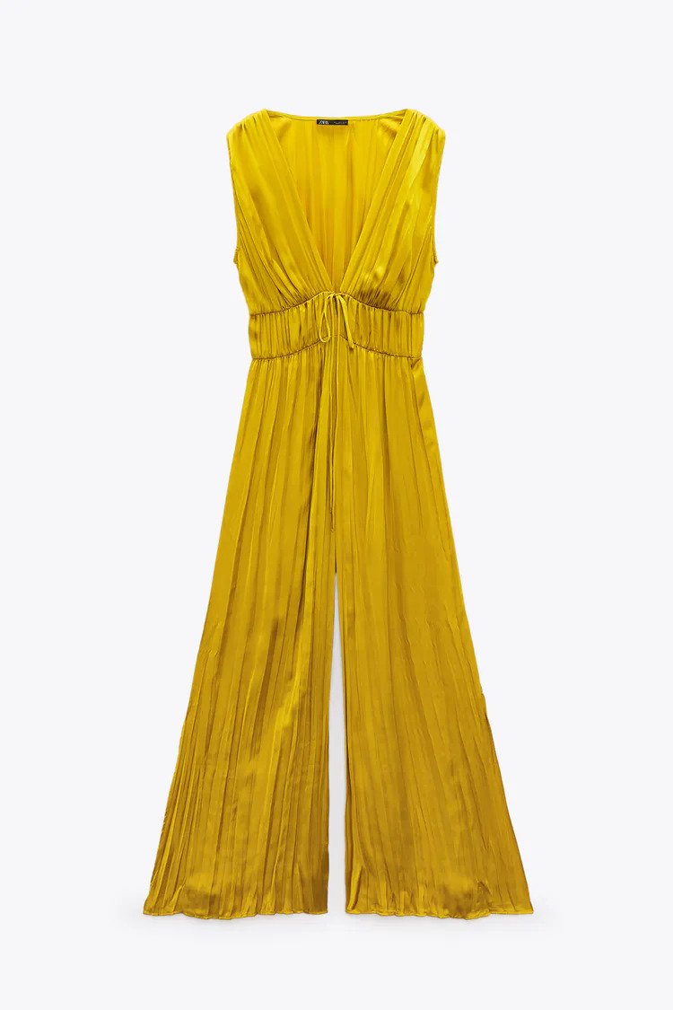 LONG SATIN EFFECT JUMPSUIT