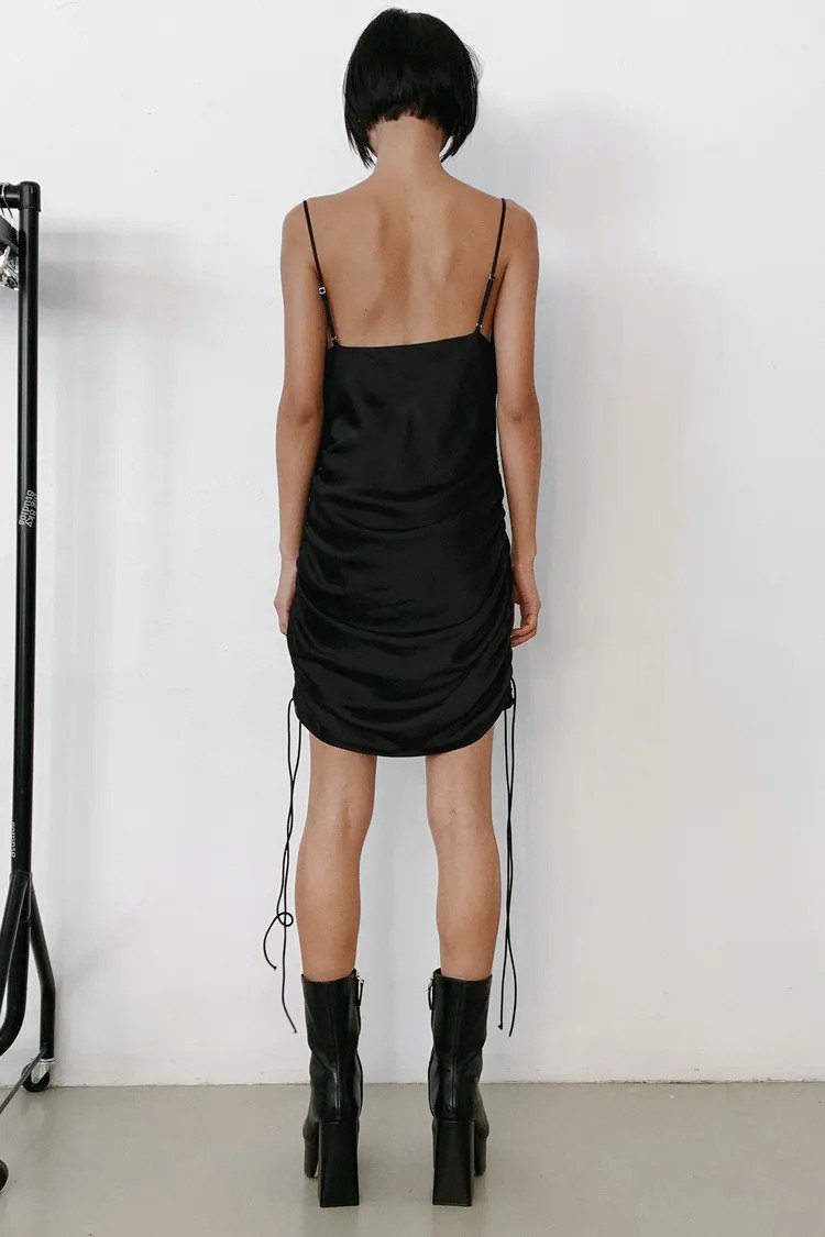 DRAPED SATIN EFFECT DRESS